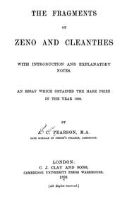 The fragments of Zeno and Cleanthes by Zeno the Stoic