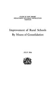 Cover of: Improvement of rural schools by means of consolidation
