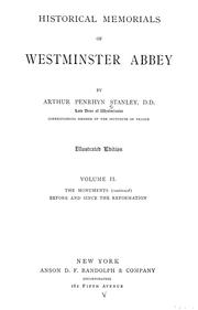 Cover of: Historical memorials of Westminster abbey