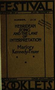 Cover of: Hebridean song and the laws of interpretation