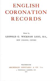 Cover of: English coronation records by Legg, L. G. Wickham