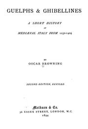 Guelphs & Ghibellines by Oscar Browning