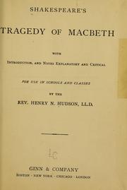 Cover of: Shakespeare's tragedy of Macbeth by William Shakespeare