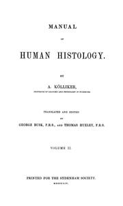 Cover of: Manual of human histology by Albert Kölliker