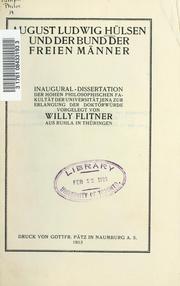 August Ludwig Hülsen und Bund der freien Männer by Willy Flitner