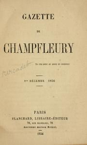 Cover of: Gazette de Champfleury : 1er décembre, 1856