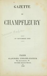 Cover of: Gazette de Champfleury : 1er novembre, 1856.