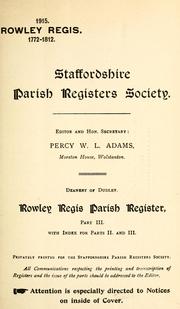 Cover of: Rowley Regis parish register with index by Rowley Regis, Eng. (Parish)