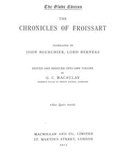 Cover of: The chronicles of Froissart