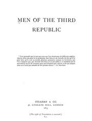 Cover of: Men of the Third Republic by Eustace Clare Grenville Murray