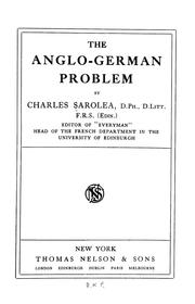 Cover of: The Anglo-German problem