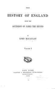 Cover of: The history of England from the accession of James II. by Thomas Babington Macaulay