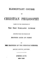 Cover of: Elementary course of Christian philosophy by Christian Brothers.