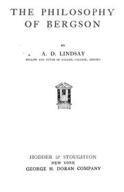 Cover of: The philosophy of Bergson by A. D. Lindsay