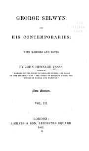 Cover of: George Selwyn and his contemporaries by Jesse, John Heneage