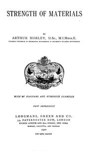 Cover of: Strength of materials