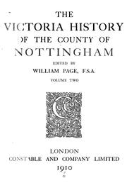 Cover of: The Victoria history of the county of Nottingham by William Page