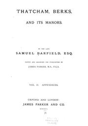 Thatcham, Berks, and its manors by Samuel Barfield