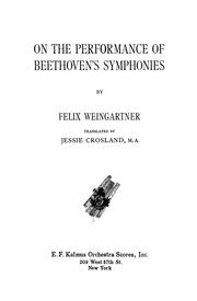 Cover of: On the performance of Beethoven's symphonies
