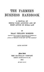 Cover of: The farmer's business handbook: a manual of simple farm accounts and of brief advice on rural law