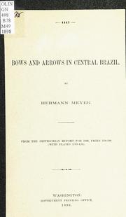 Cover of: Bows and arrows in central Brazil