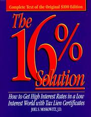 The 16% solution by Joel S. Moskowitz