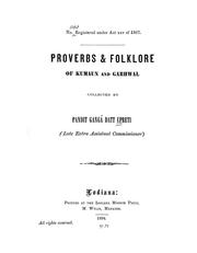 Cover of: Proverbs & folklore of Kumaun and Garhwal