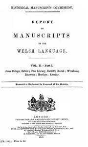 Cover of: Report on manuscripts in the Welsh language