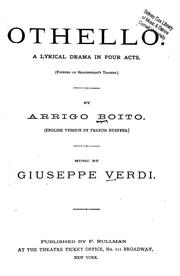 Cover of: Othello: a lyrical drama in four acts (founded on Shakespeare's tragedy)