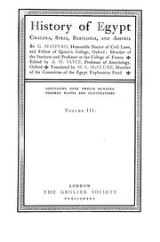 Cover of: History of Egypt, Chaldea, Syria, Babylonia and Assyria