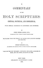 Cover of: commentary on the Holy Scriptures: critical, doctrinal, and homiletical: with special reference to ministers and students.