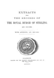 Cover of: Extracts from the records of the royal burgh of Stirling 1591-1752 by Stirling., Stirling.