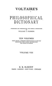 Cover of: Philosophical dictionary by Voltaire