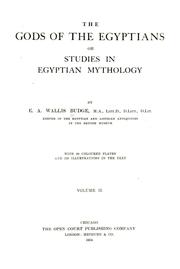 Cover of: The gods of the Egyptians: or, Studies in Egyptian mythology
