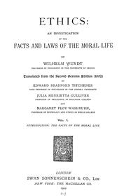 Cover of: Ethics: an investigation of the facts and laws of the moral life