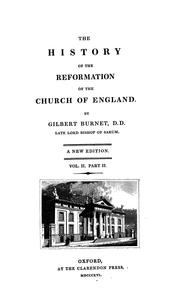 Cover of: The history of the Reformation of the Church of England