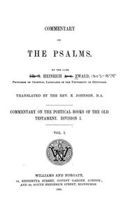 Cover of: Commentary on the Psalms by Heinrich Ewald