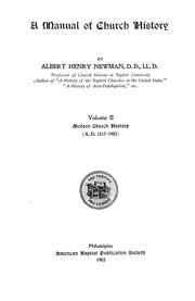 Cover of: A manual of church history by Albert Henry Newman, Albert Henry Newman