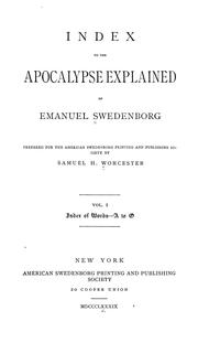 Cover of: Index to the Apocalypse explained of Emanuel Swedenborg