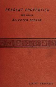 Cover of: Peasant properties: and other selected essays