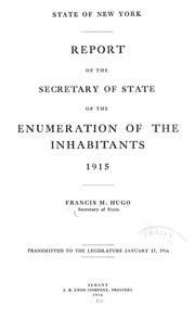 Cover of: Report of the enumeration of the inhabitants, 1915