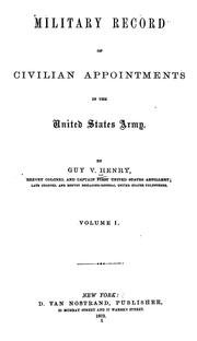Cover of: Military record of civilian appointments in the United States army