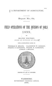 Cover of: Field operations of the Division of Soils, 1899