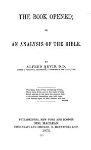 Cover of: The book opened: or, An analysis of the Bible