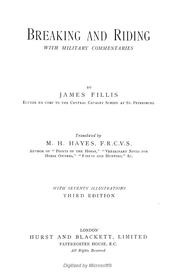 Cover of: Breaking and riding | James Fillis