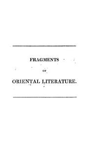 Cover of: Fragments of oriental literature by Stephen Weston