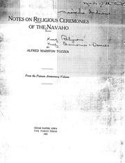 Cover of: Notes on religious ceremonies of the Navaho by Alfred M. Tozzer