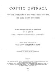 Cover of: Coptic ostraca: from the collections of the Egypt Exploration Fund, the Cairo Museum and others
