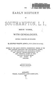 Cover of: The early history of Southampton, L. I., New York by George Rogers Howell