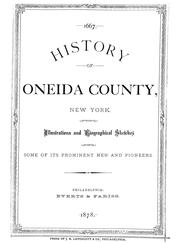 History of Oneida County, New York by Samuel W. Durant